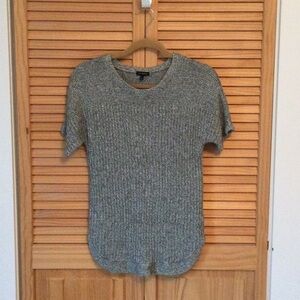 Talbots Green and Gray Crew Neck Sweater with Textured Knit